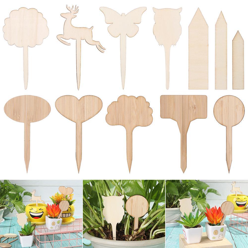 WATTLE Set 10 / 20 Nhãn Gỗ Nhiều Hình Dạng Dùng Để Làm Vườn