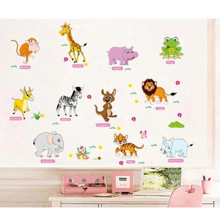Decal dán tường Thú Tiếng Anh
