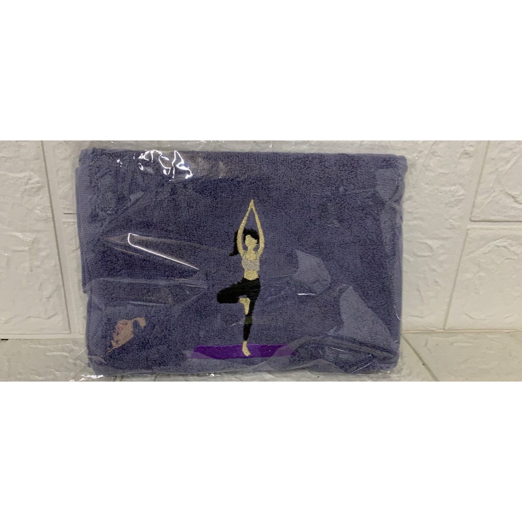 Khăn lau mồ hôi Yoga, Gym thêu hình cô gái yoga