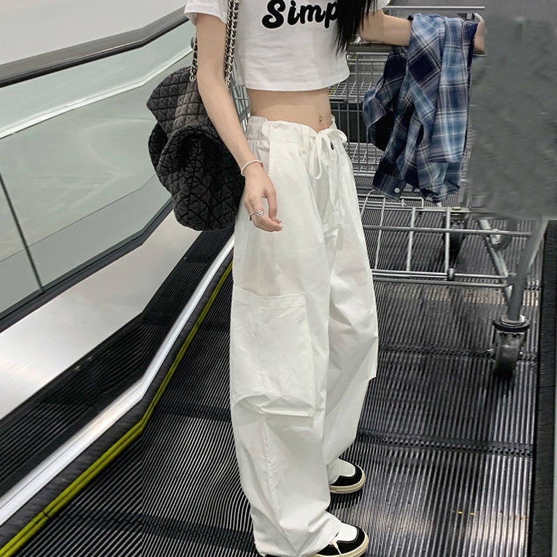 Quần dài COZOK ống rộng lưng cao có túi hợp thời trang