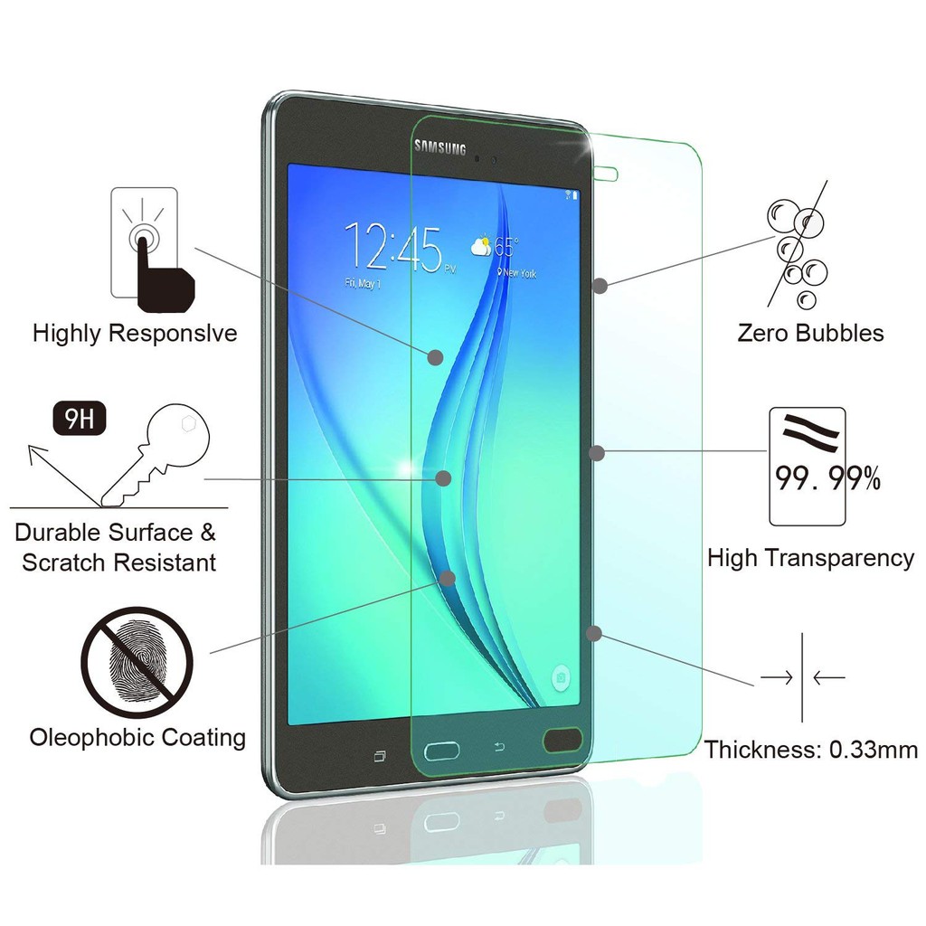 For Samsung Galaxy Tab A 8.0 SM-P350 P355 w/S Pen Premium Tempred Glass Screen Protector