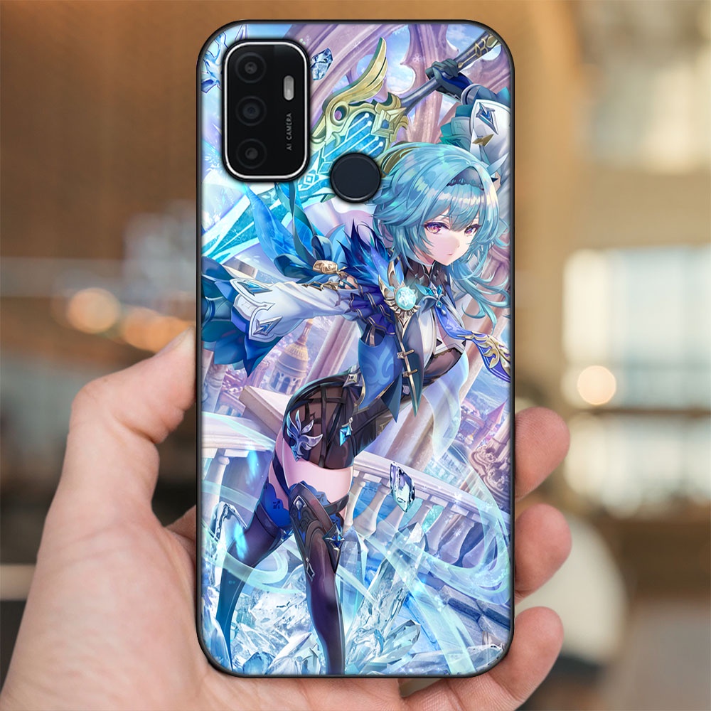 Ốp lưng Oppo A53 viền đen in hình Eula Genshin Impact