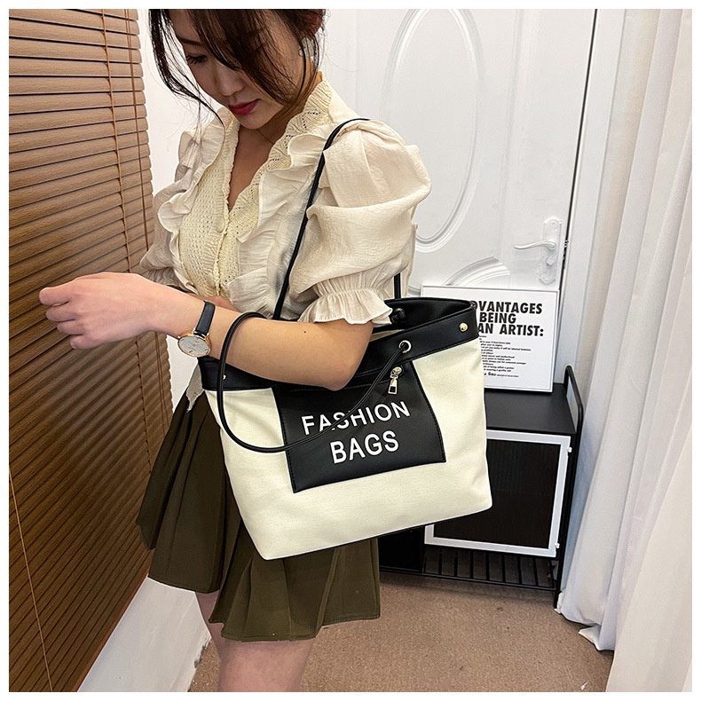 Túi Xách Canvas Cỡ Lớn 2022 Họa Tiết Chữ Thời Trang Cho Nữ