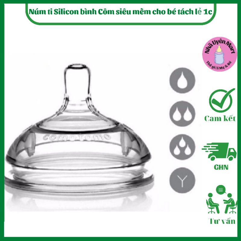 Núm ti Silicon siêu mềm cho bé tách lẻ 1c