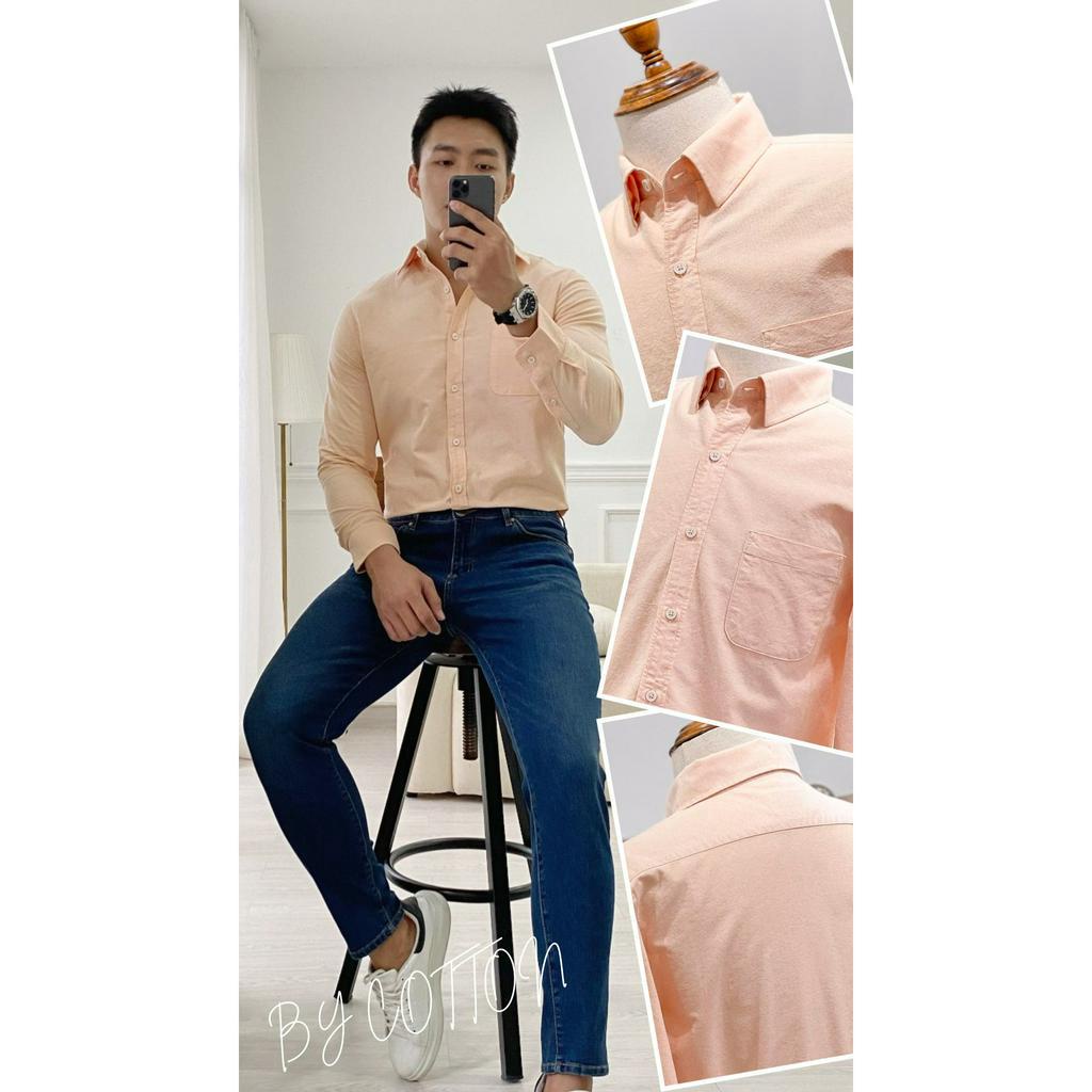 Áo Sơ Mi Nam Cao Cấp Trơn Light Orange Oxford 0922 BY COTTON