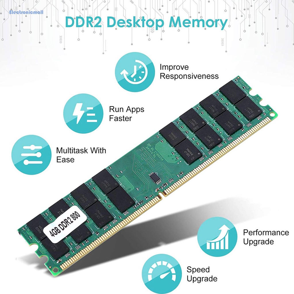 Mô Đun Bộ Nhớ RAM DDR2 4GB 24 Pin 800Mhz DDR2 Cho Máy Tính DDR2
