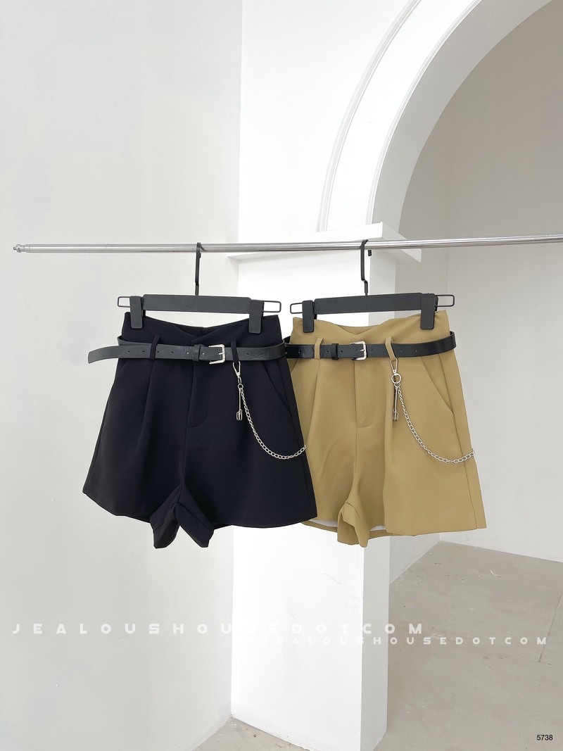 Quần short vải nữ, quần kaki cạp nhọn 5738