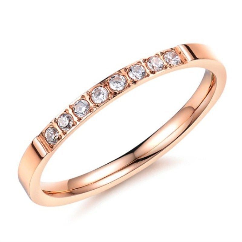 Nhẫn bạc S925 mạ vàng 18K đính kim cương thời trang dành cho nữ R589