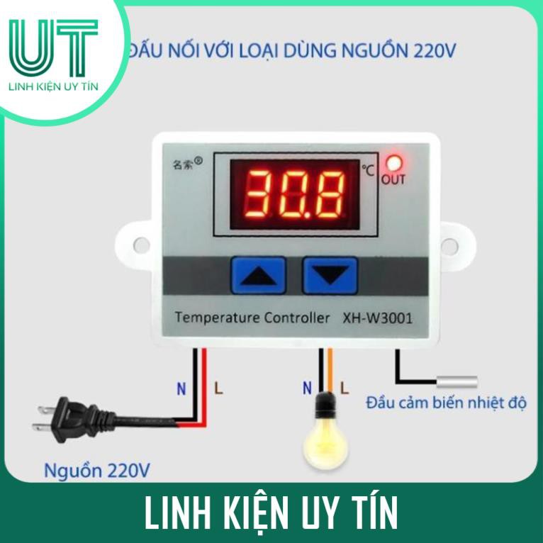 Bộ Điều Khiển Nhiệt Độ Tự Động XH-W3001 10A 220V, Máy Ấp Trứng 220V