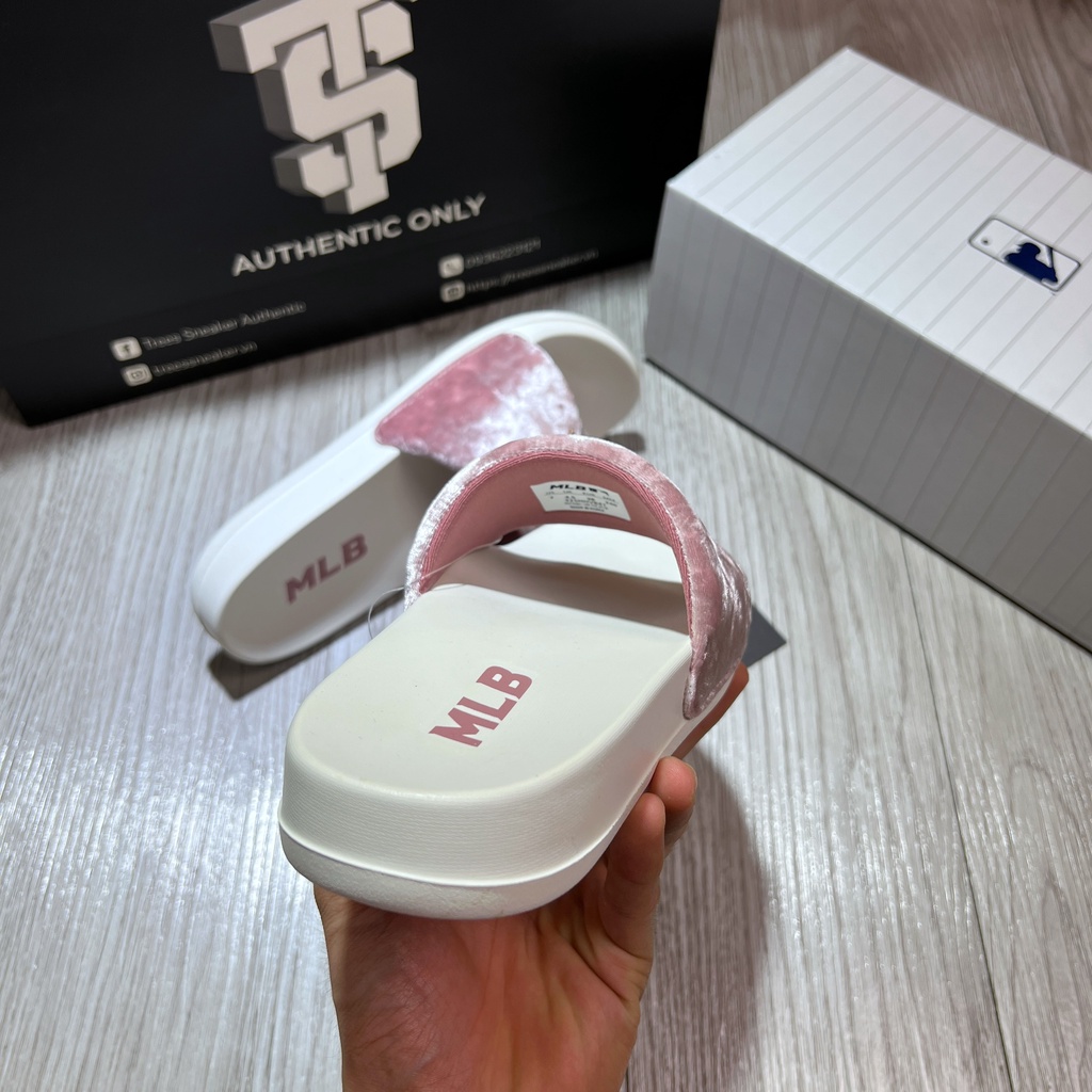 [CHÍNH HÃNG] Dép MLB SUPER CARPET WHITE PINK