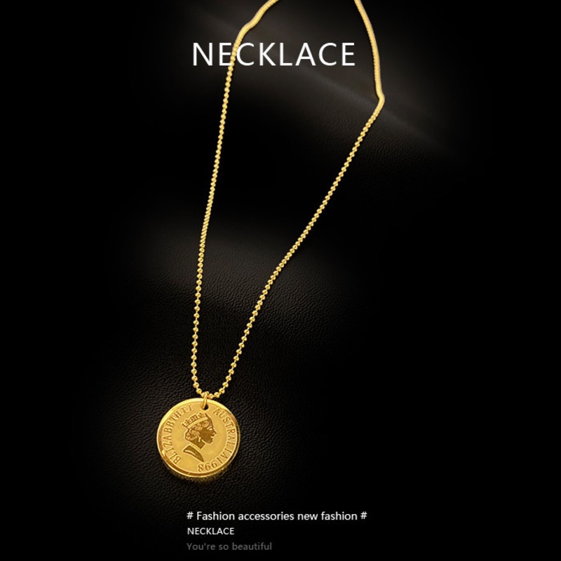 Vòng cổ Mặt Đồng Xu Phong Cách Retro Thời Trang Hàn Quốc