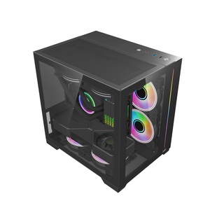 Vỏ Case MIK LV12 MINI ELITE BLACK (Dãy led Argb & Thiết Kế Thông Minh Không Cần Ốc)