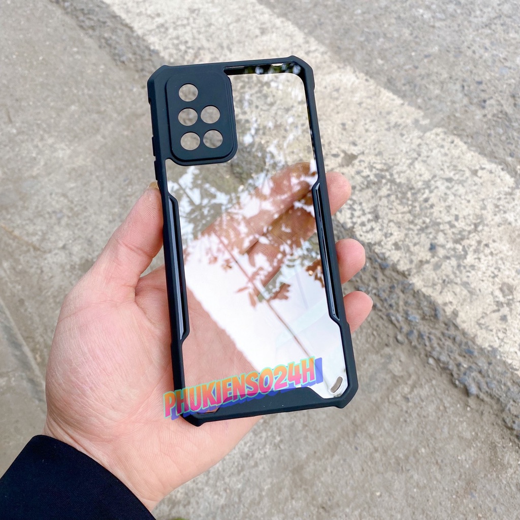 Ốp Lưng Chống Sốc viền màu Mặt lưng mika trong suốt Xiaomi Redmi 10C C40 Redmi Note 11 4G 11S Note 11 Pro