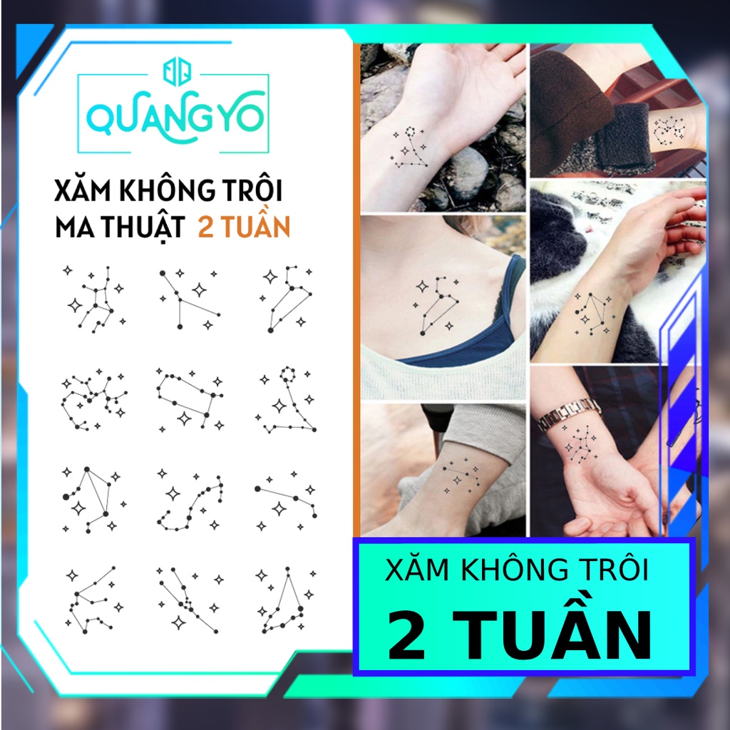 [HERBAL TATTOO] Hình xăm không trôi các chòm sao cung hoàng đạo, vũ trụ thiên hà, Hình xăm ma thuật, Xăm giống Inkaholic