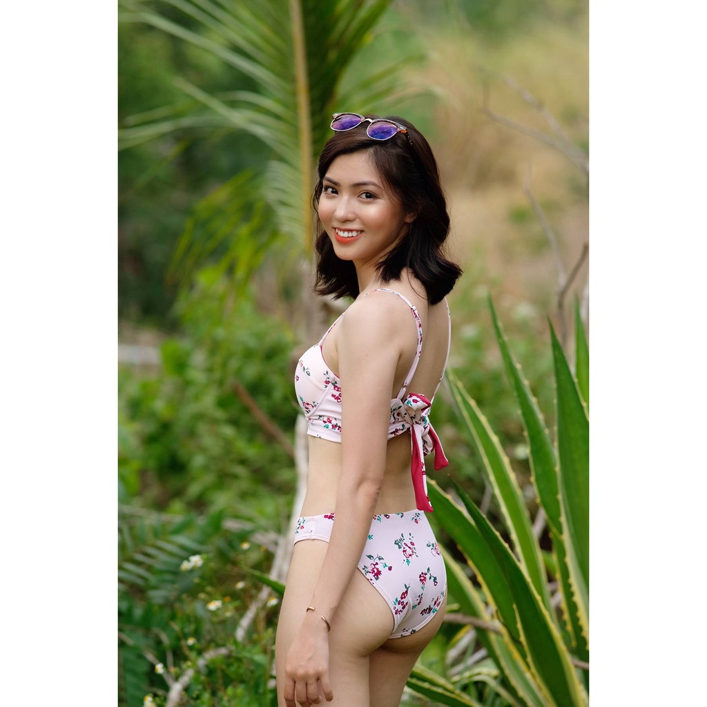 Bikini 2 mảnh họa tiết hoa nhí VIBES Bikini Floral Pale