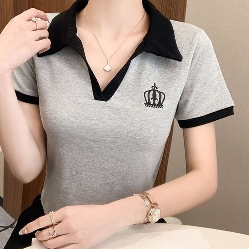 Bộ Áo Thun Cổ Chữ V + Quần Short Lưng Cao Xẻ Tà Thời Trang Mùa Hè Hàn Quốc 2022 Mới