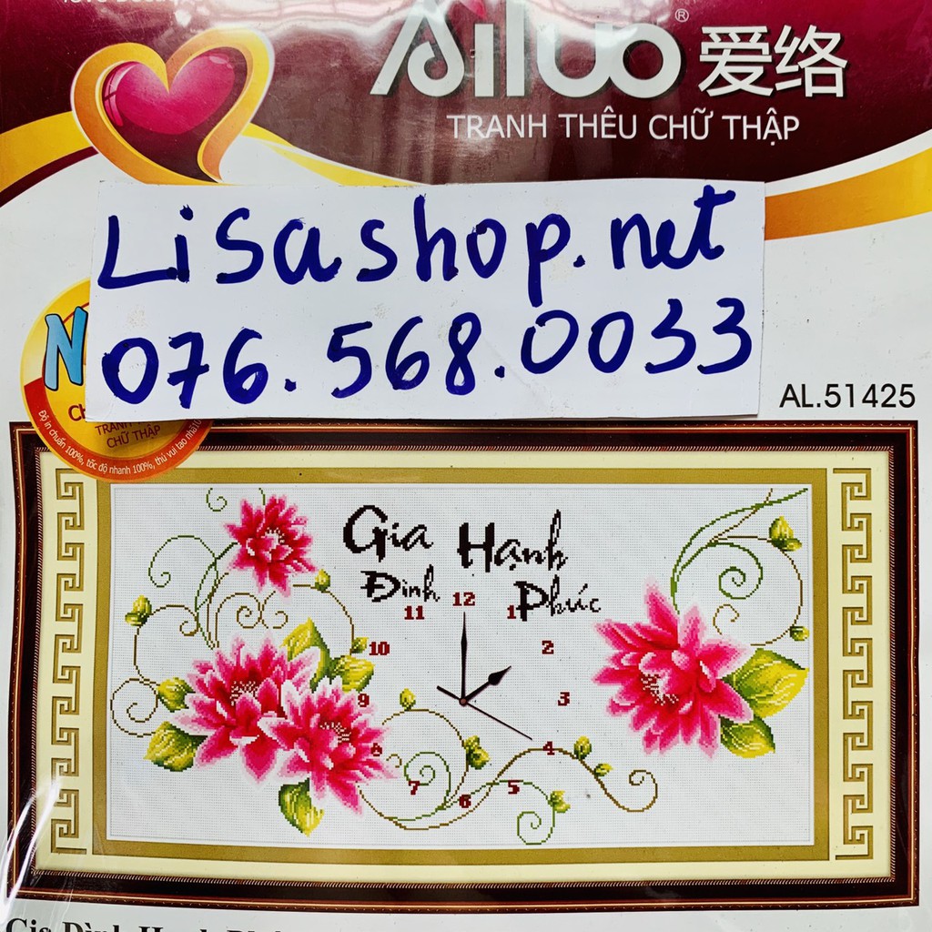Tranh thêu chữ thập gia đình hạnh phúc 84x47cm chưa thêu 51425