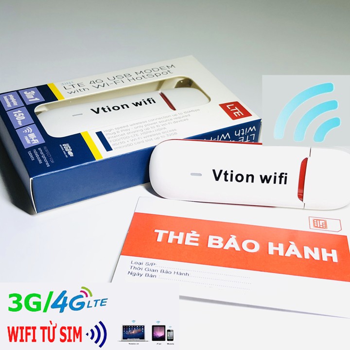 Usb Phát Wifi Từ Sim 3G/4G Hỗ Trợ Cho Các Thiết Bị Dùng Internet Điện Thoại , Máy Tính , Tivi