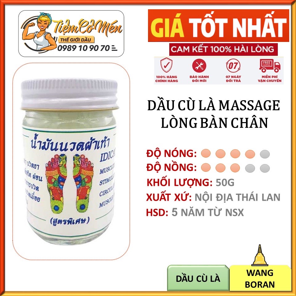 [Nội Địa Thái Lan] Dầu Cù Là bàn chân Massage Wang Boran Thái Lan 50gram - Phổ biến &amp; Hiệu Quả