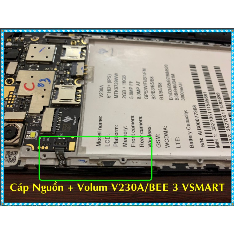 Cáp Nguồn +Volum V230A-BEE 3 VSMART