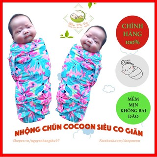 Quấn Chũn Cocoon giành cho các bé từ (0-4 tháng )giúp ôm vừa chặt cơ thể bé khi ngủ, chất liệu cotton co giãn 4 chiều, đ