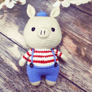 Thú nhồi bông móc len lợn handmade !