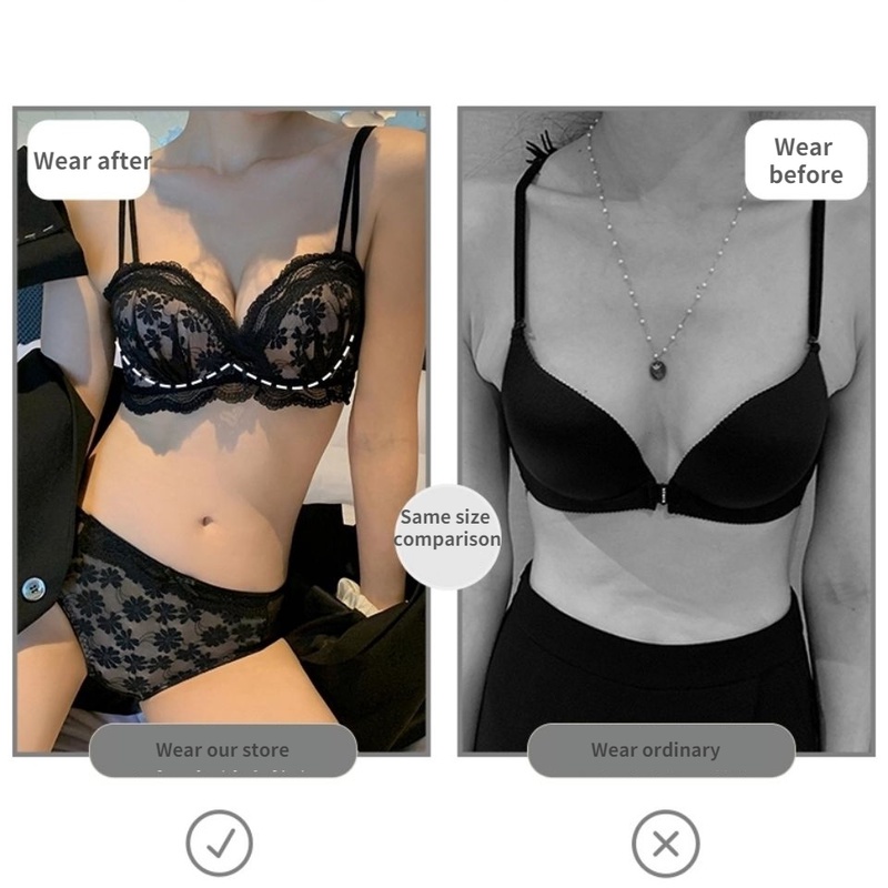 Áo Lót Nâng Ngực Không Gọng Phối Ren Phong Cách Quyến Rũ Dành Cho Nữ
