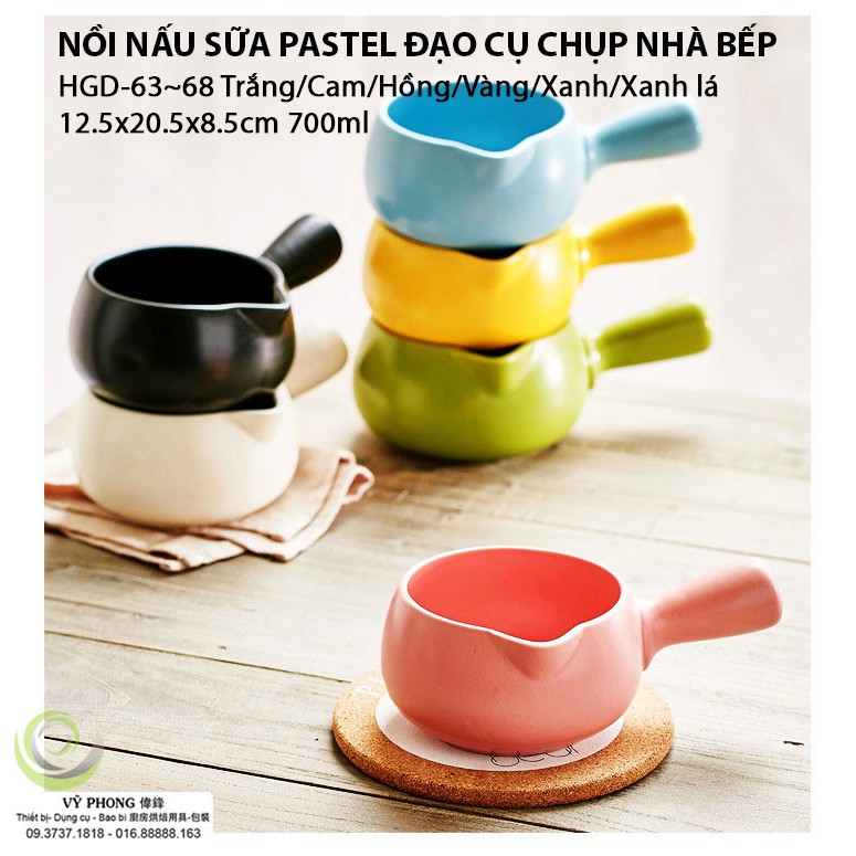 Nồi sứ Pastel đạo cụ chụp hình nhà Bếp đa năng