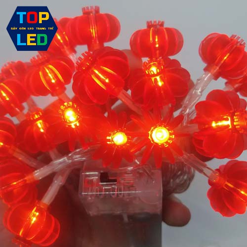 Dây đèn led trang trí đèn lồng đỏ dài 2 mét 10 bóng kháng nước dễ sử dụng giá rẻ TOPLED TL004