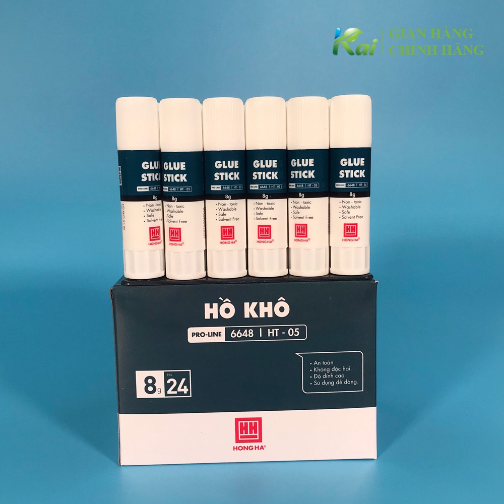 10 cây Hồ khô dán giấy Glue Stick văn phòng, thương hiệu Hồng Hà, trọng lượng 8 gram, CHÍNH HÃNG, giao nhanh, giá sỉ