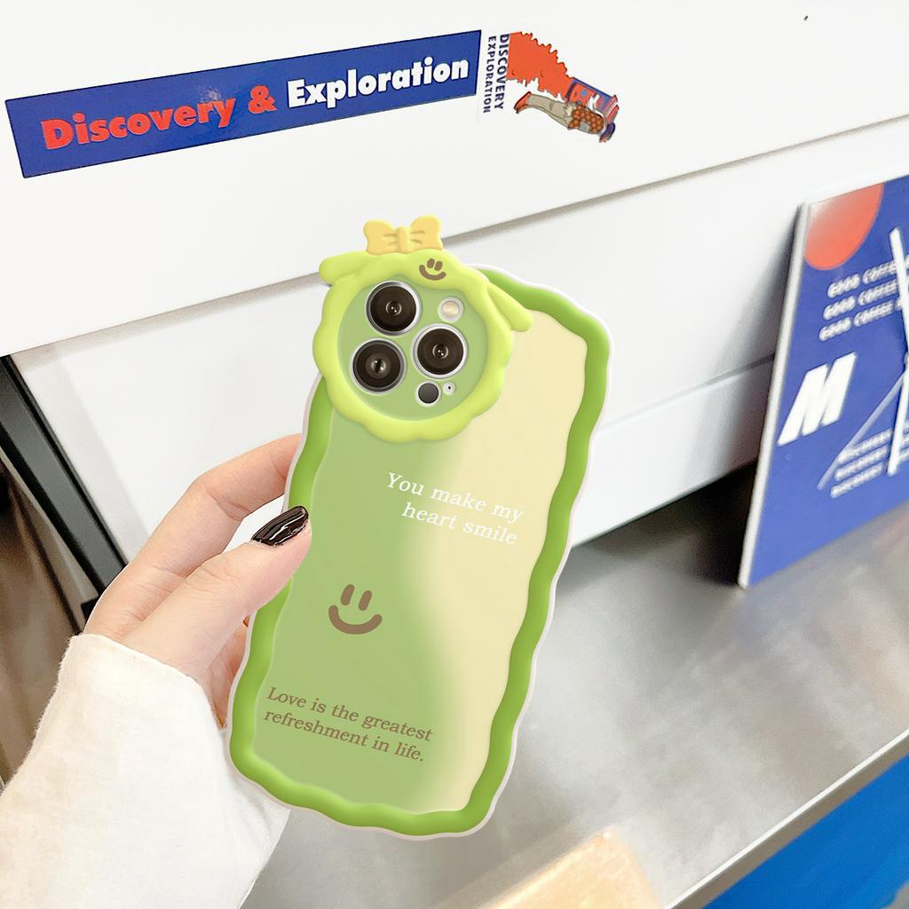 Ốp lưng iphone nơ lượn sóng Green Smile 6/6plus/6s/6splus/7/7plus/8/8plus/x/xs/11/12/13/14/pro/max/promax/plus/shin/case