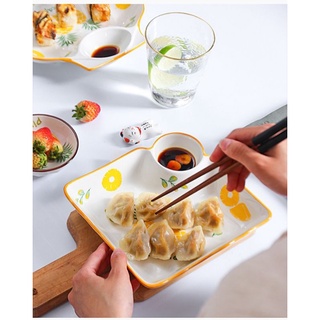 Đĩa Vuông kèm khay chấm Siêu Cấp dùng lò Nướng - Bát Sứ hình trái Tim _ Hàng Nhập Khẩu