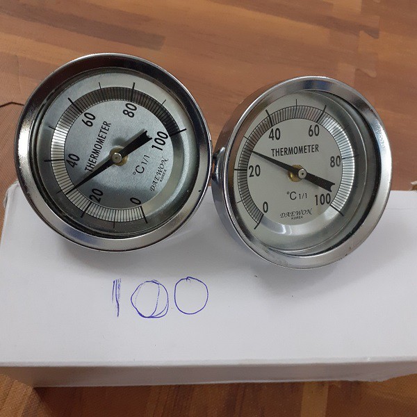 Đồng hồ đo nhiệt độ cơ inox 100 độ C - DAEWON Hàn Quốc (Chân sau)