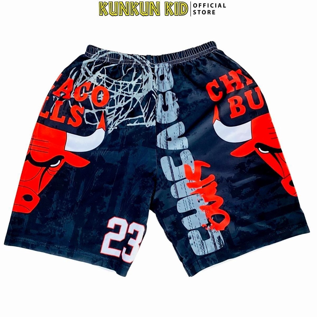 Bộ thể thao bé trai KUNKUN KID TT005 chất thun lạnh in 3d hình chicago bulls size đại từ 10-60kg