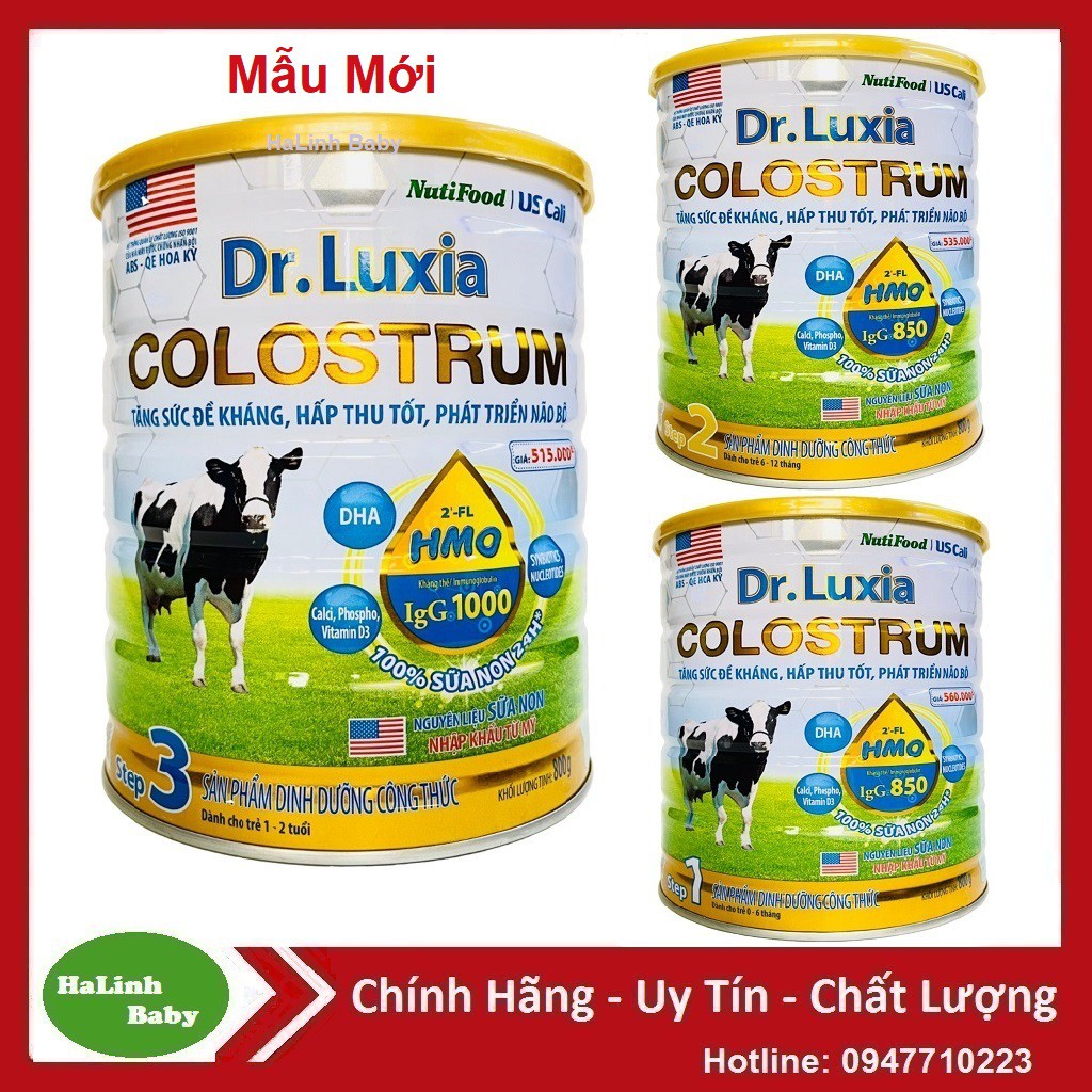 Sữa Dr.Luxia Colostrum 0+, 1+, 2+ 800g [Mẫu mới]