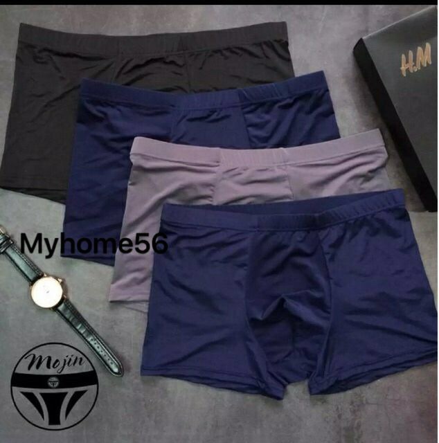 Hộp 4 quần lót đùi vải đúc boxer cao cấp full box