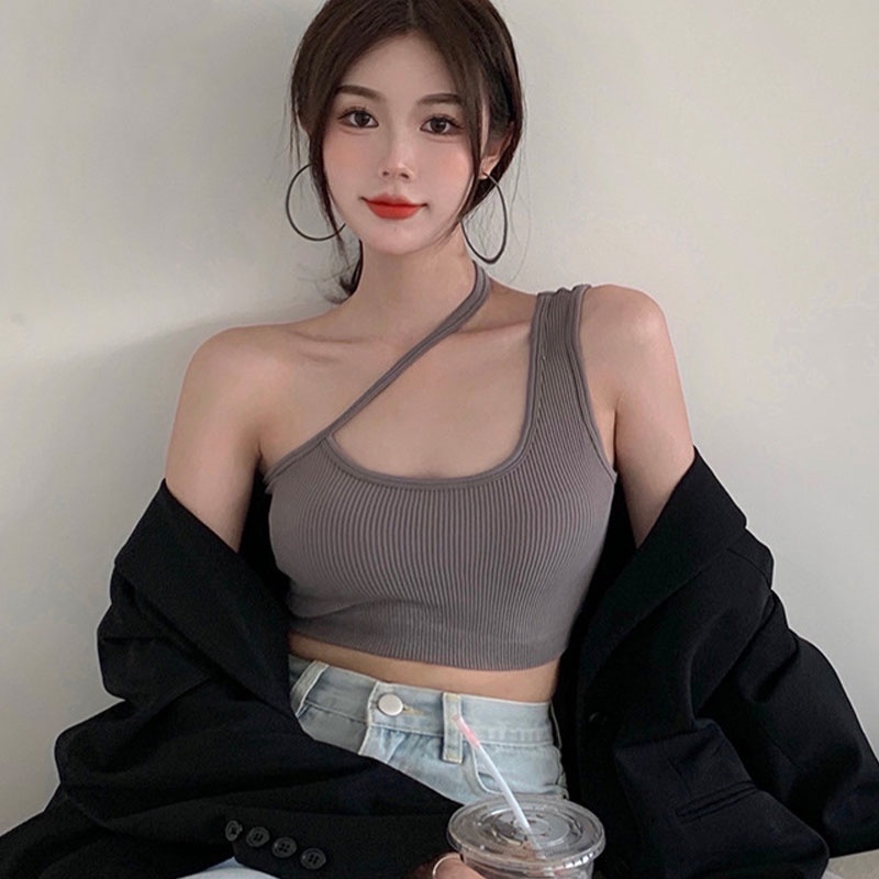 Áo ba lỗ XINLANYASHE ôm dáng ngắn thời trang phong cách mùa hè cho nữ