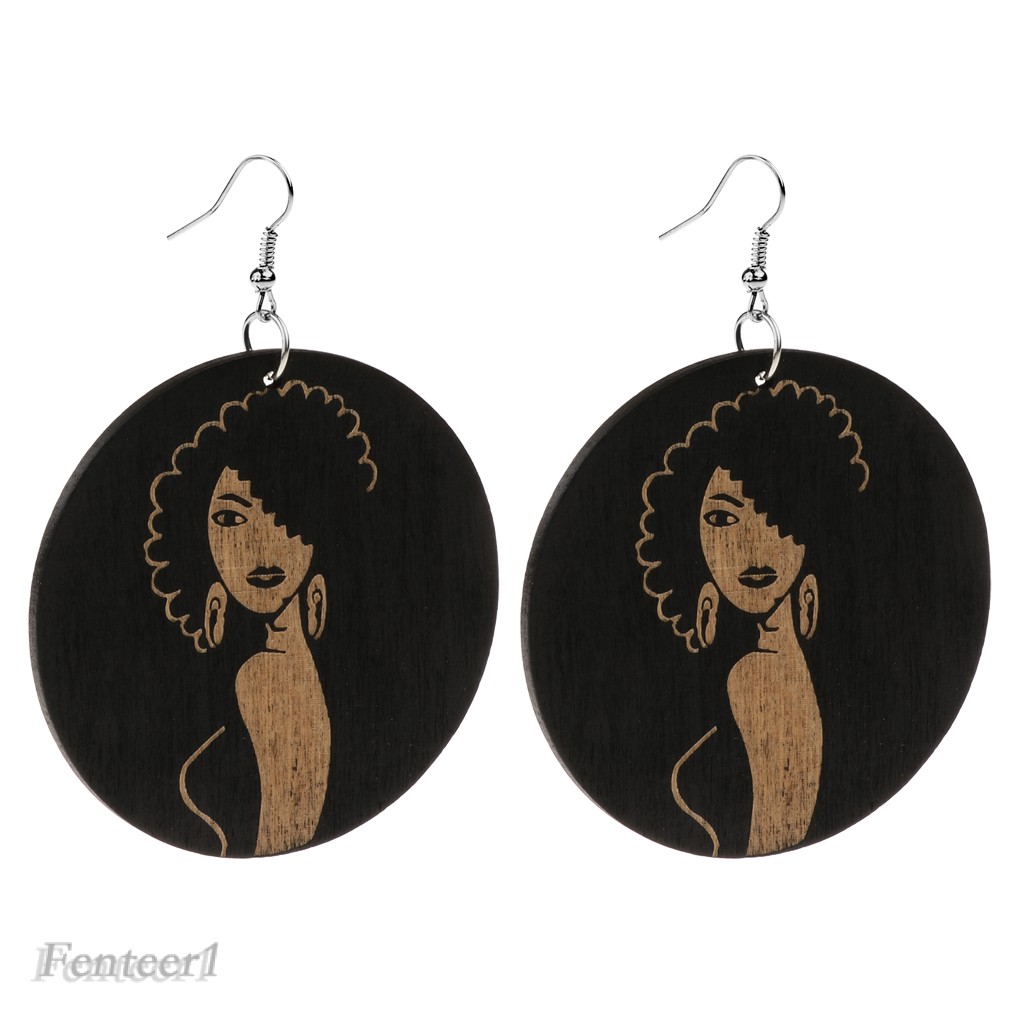 Bông Tai Kiểu Móc Hình Tròn Bằng Gỗ 1 Cái