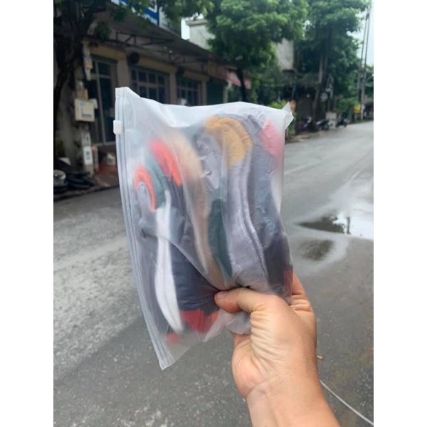 10 Đôi tất cotton len trong túi zip hàng đẹp