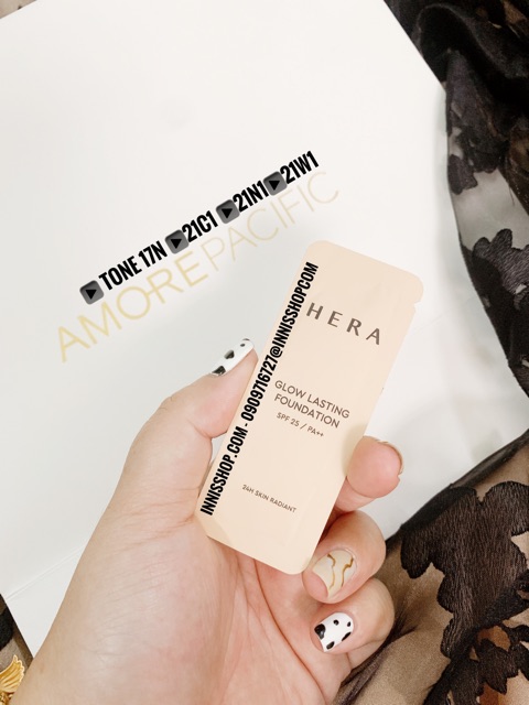 Kem Nền Siêu Che Khuyết Điểm HERA GLOW LASTING FOUNDATION