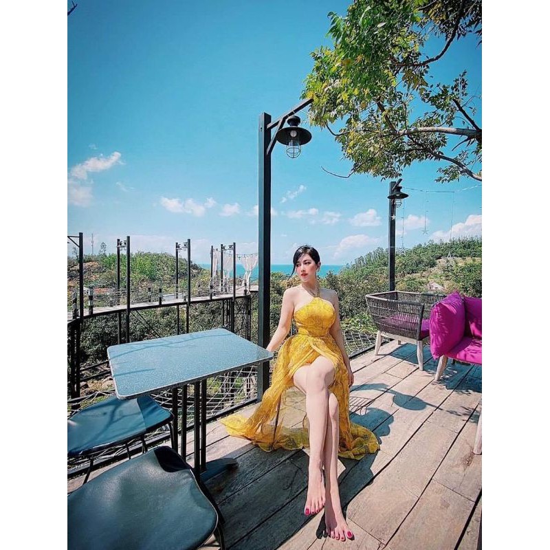 ĐẦM MAXI YẾM ĐAN LƯNG XẺ TÀ