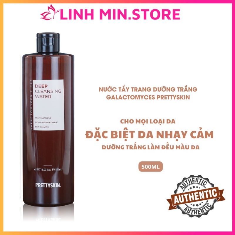 Tẩy trang Pretty Skin dưỡng trắng màu nâu 500ml