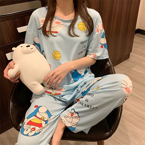 Set đồ ngủ ulzzang Doremon DN084 (có ảnh thật)