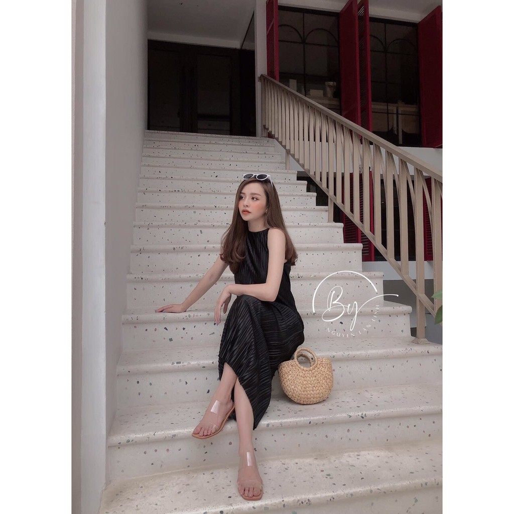 [HÀNG CÓ SẴN KÈM VIDEO HÌNH THẬT ] Váy Maxi Xếp Ly - Đầm Suông Hai Dây Dập Ly full 2 lớp loại 1  Xinh ANN10 | BigBuy360 - bigbuy360.vn