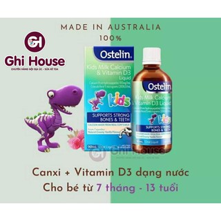 Canxi & Vitamin D3 Ostelin dạng nước cho bé, 90ml - Kids Milk Calcium & Vitamin D3 Liquid Ostelin