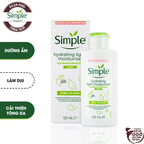 [Mã 2611TIEUDUNG100K giảm 8% đơn 500K] Kem Dưỡng Da Ẩm Mịn Simple Hydrating Light Moisturiser 125ml | BigBuy360 - bigbuy360.vn
