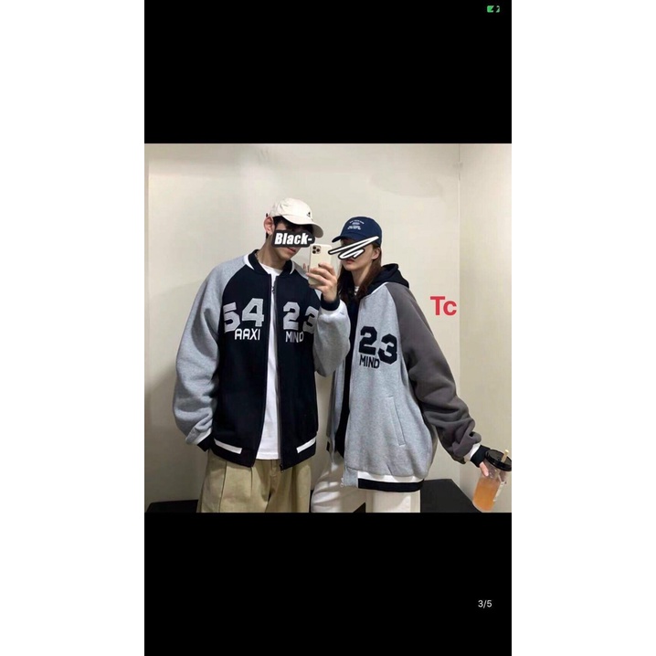 Áo Bomber Jacket nỉ  54/26 Nam Nữ