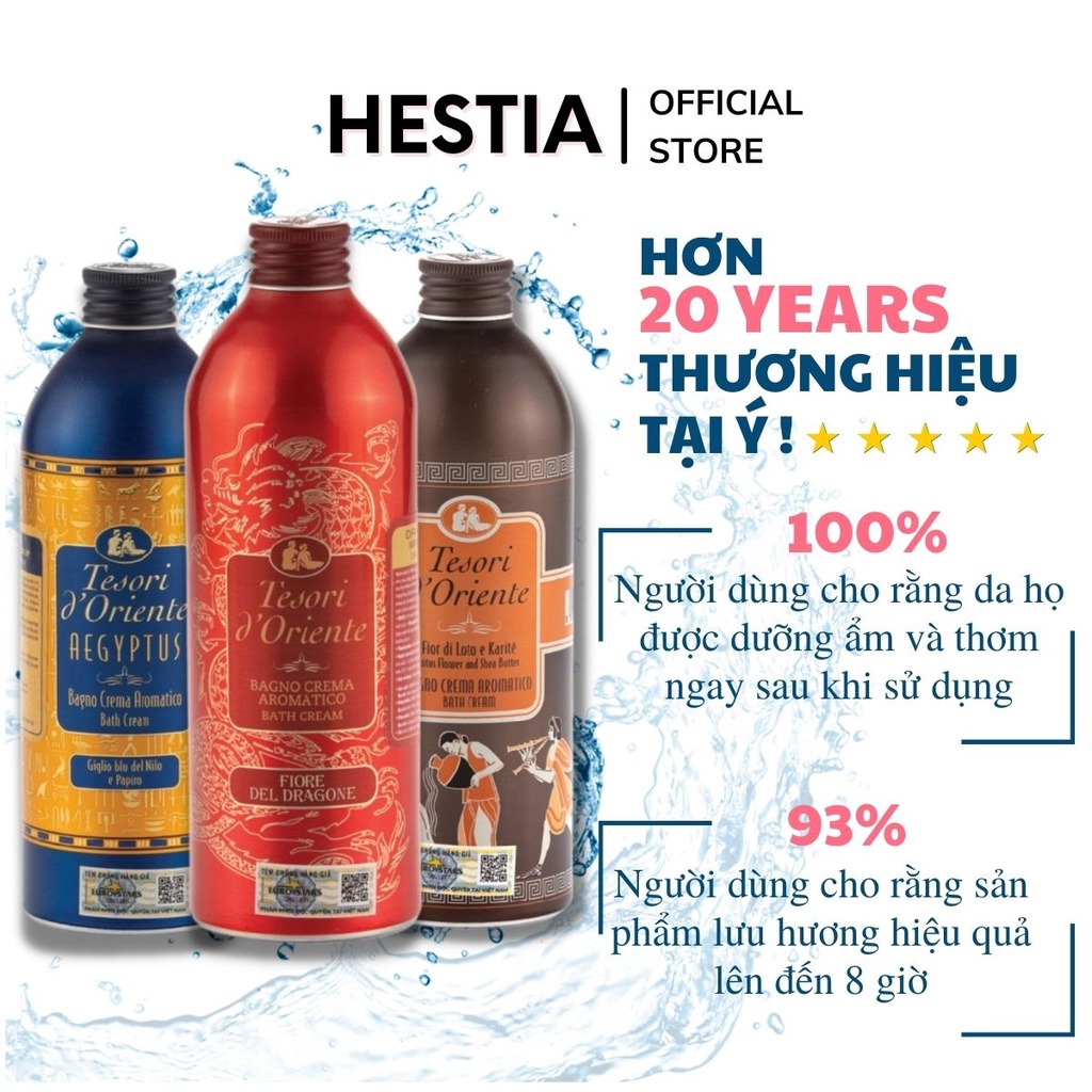 Sữa tắm tesori dưỡng ẩm 500ML Tesori D’Oriente chính hãng chăm sóc sắc đẹp Hestia