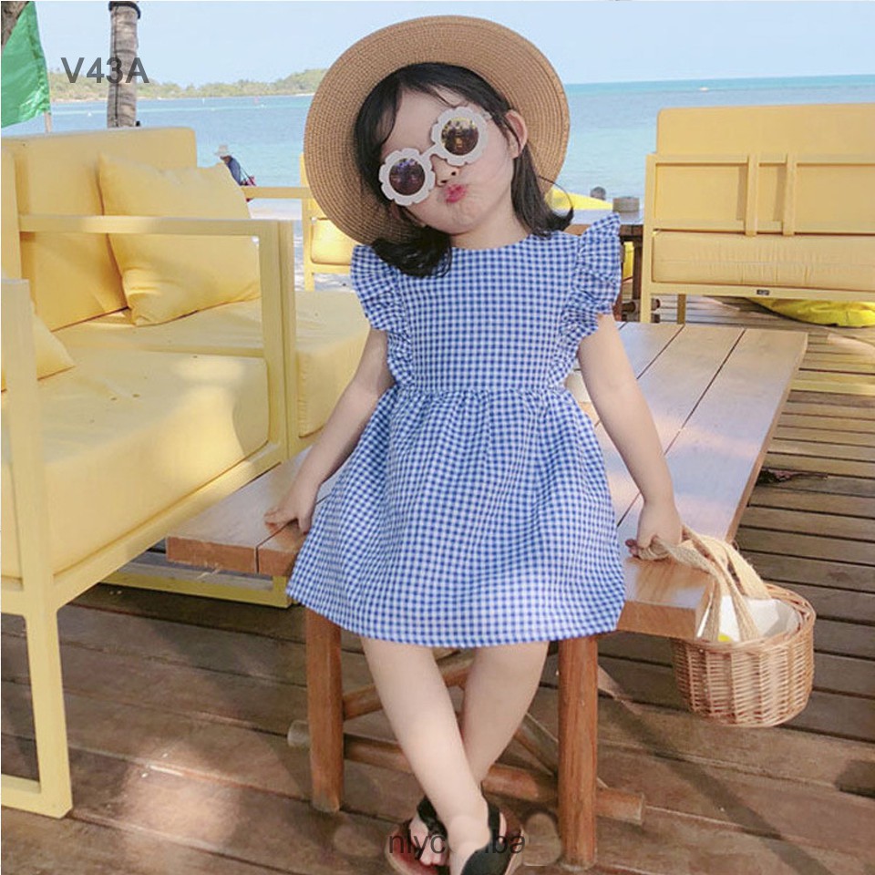 Váy Kẻ Caro Cho Bé Gái - V43