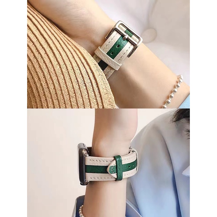 Dây Đeo Đồng Hồ Thông Minh Apple 40mm 44mm 38mm 42mm Series 7 SE 654321 Đồng Hồ Dây Da Cho Nam Và Nữ